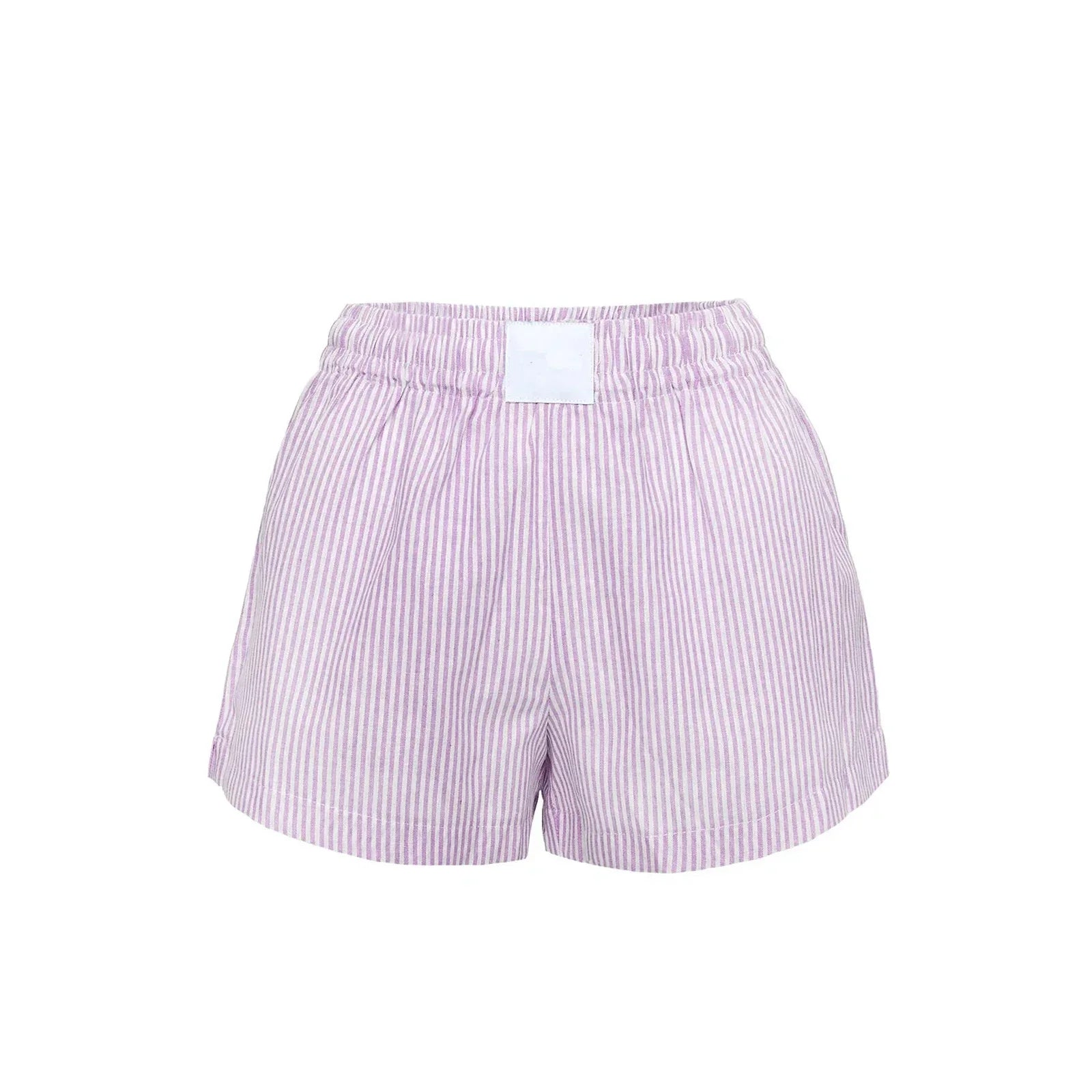 Women Striped Casual Shorts Elastic Waist Wide Leg Short Pants Summer Streetwear for Daily Date