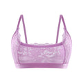 1pcs Red Sheer Floral Lace Wire-Free No Pad Bra Underwear Adjustable Strap Unlined Brassiere Sexy Lingerie Elegant Women's Bras