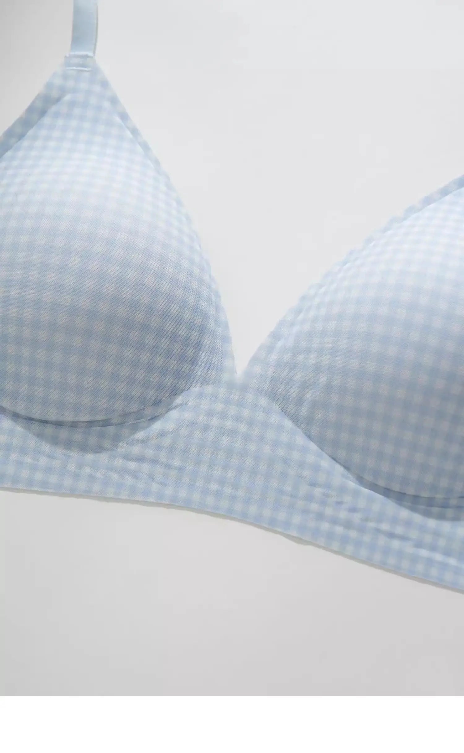 Sexy Kawaii Checkered Bralette Small Bust Lift Japanese Style Anti-Sagging Wirefree Pure Cotton Set Breathable Comfort Bra S-XL