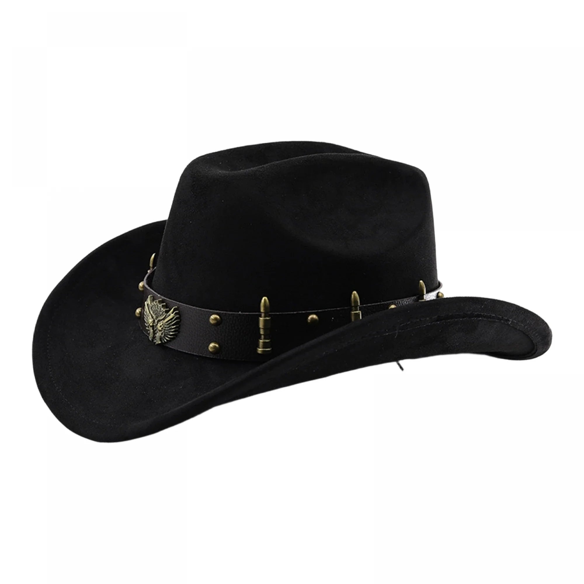 Summer Women Men Felt Cowgirl Hat with Belt Stylish Western Hat Casual Jazz Caps for Outdoor Party Club