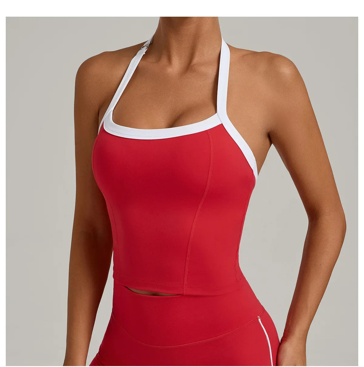 Hanging Neck Top Women Sports Bra Push Up Fitness Yoga Bra Color Blocked Underwear Gym Sport Tops Women Running Vest Bralette