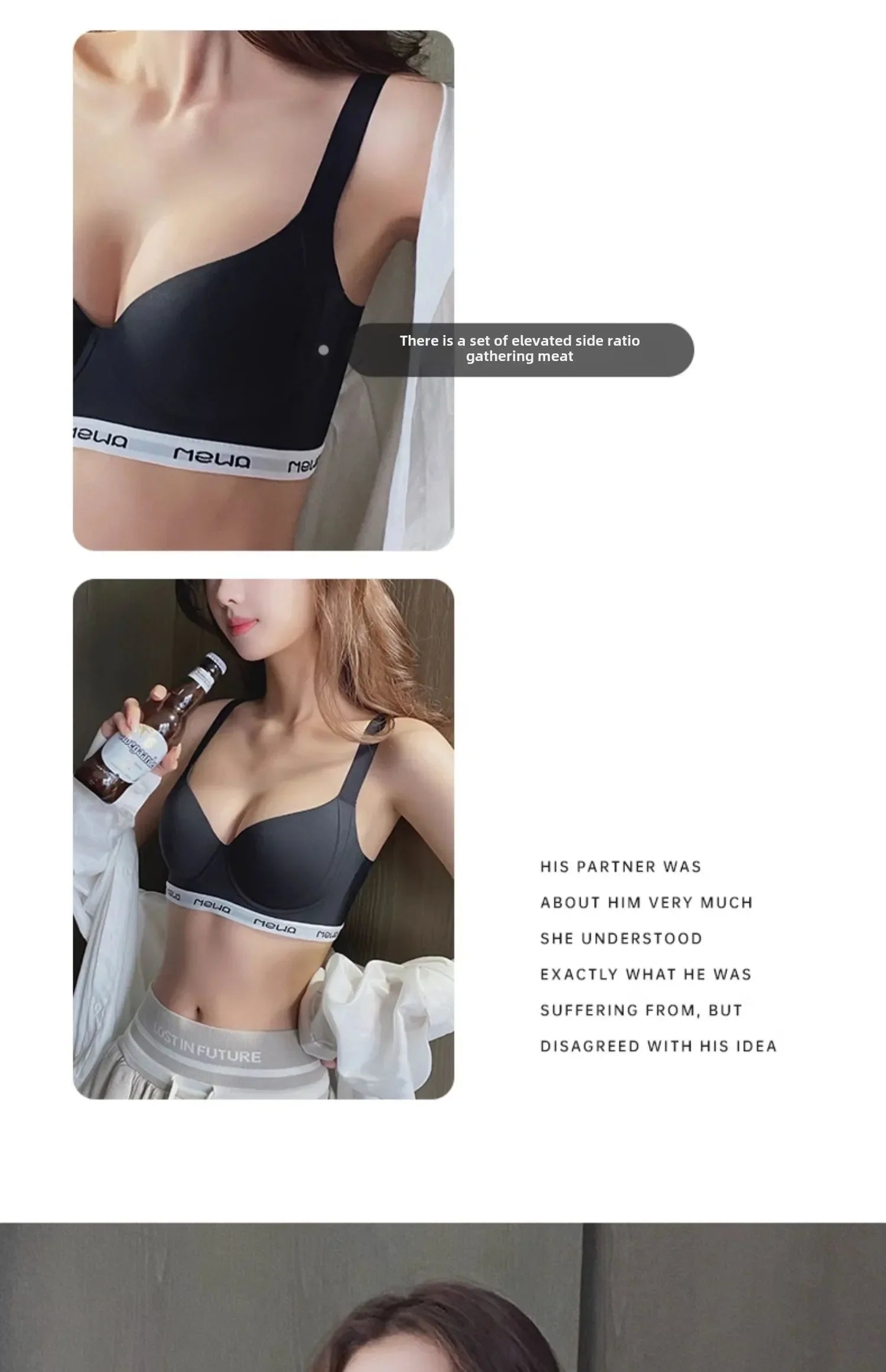 MOYISU Adjustable Anti-Sag Bra for Women, Big Bust Minimizer Wireless Bralette Lightweight No Spillage Comfort Plus Size Summer