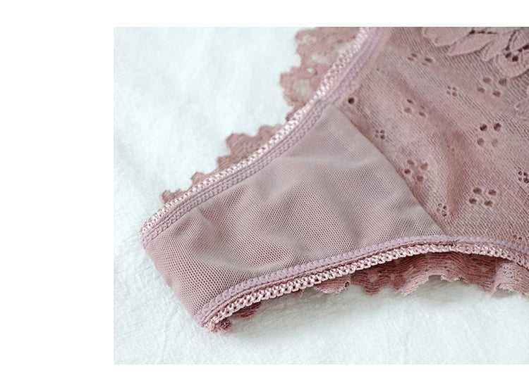 Lace Sexy Girls G String Panties Women Briefs Transparent Thong Thin Hollow Out Underwear Female Low Waist Lingerie Size S-XL