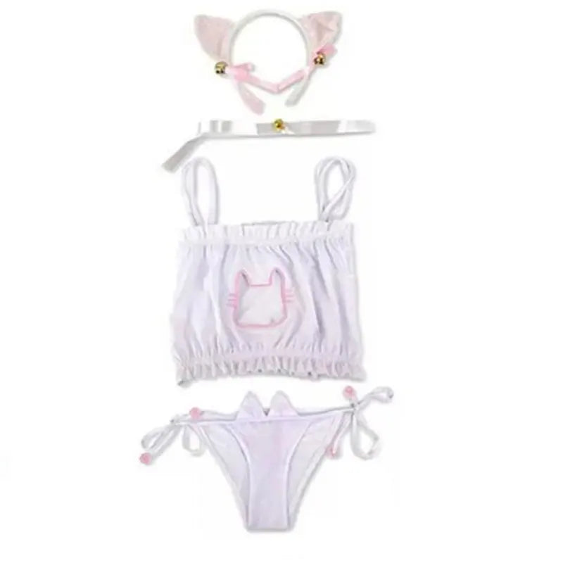 Sexy Cosplay Costume Maid Outfits Exotic Bodysuit Clothing Lolita Bra and Panty Set Stockings Anime Bikini Set Kawaii Girls