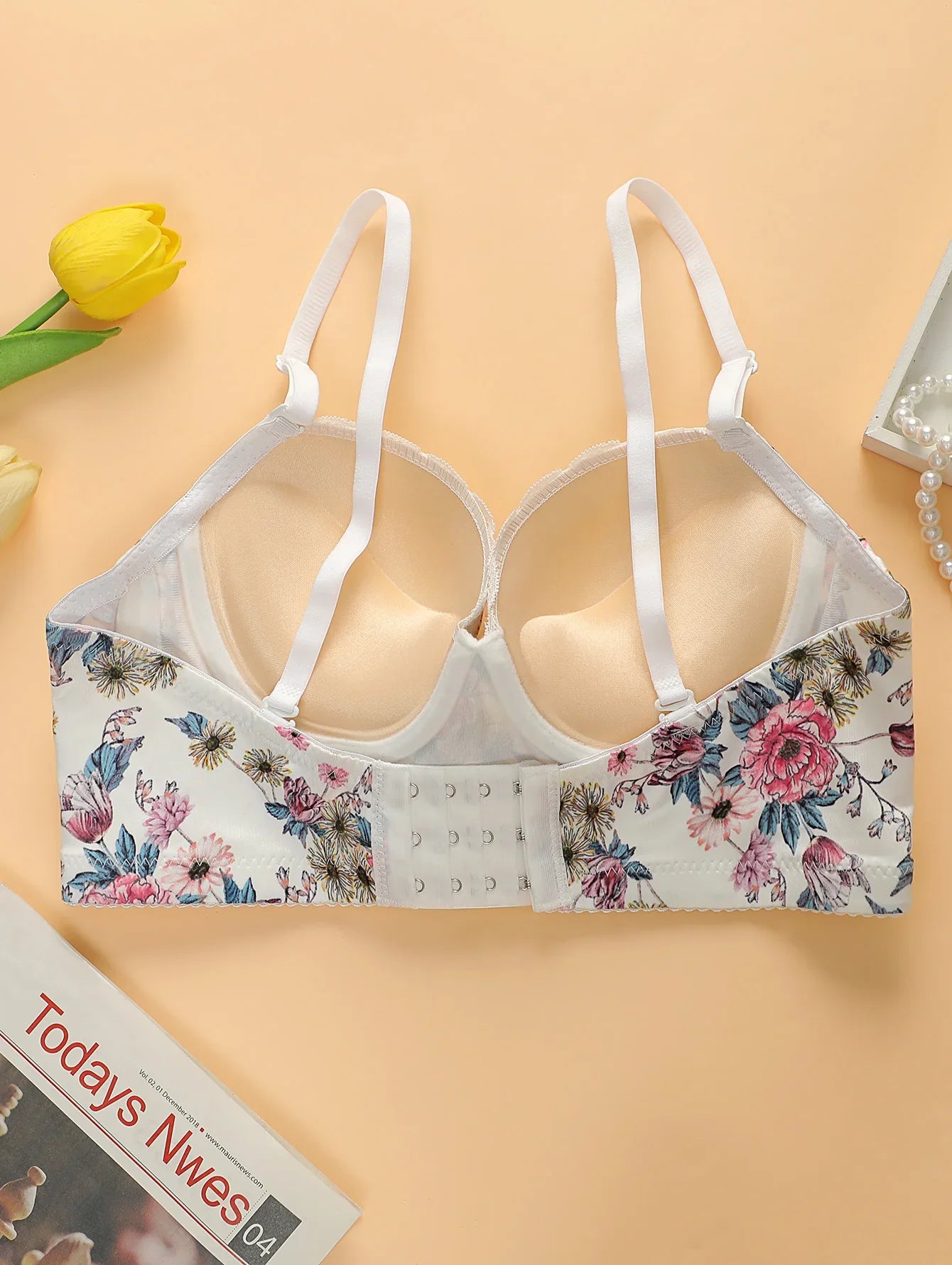 Bestselling Women's Underwear Bras Floral Prints Adjustable Straps Shapewear Thin Underwear Comfortable B2058