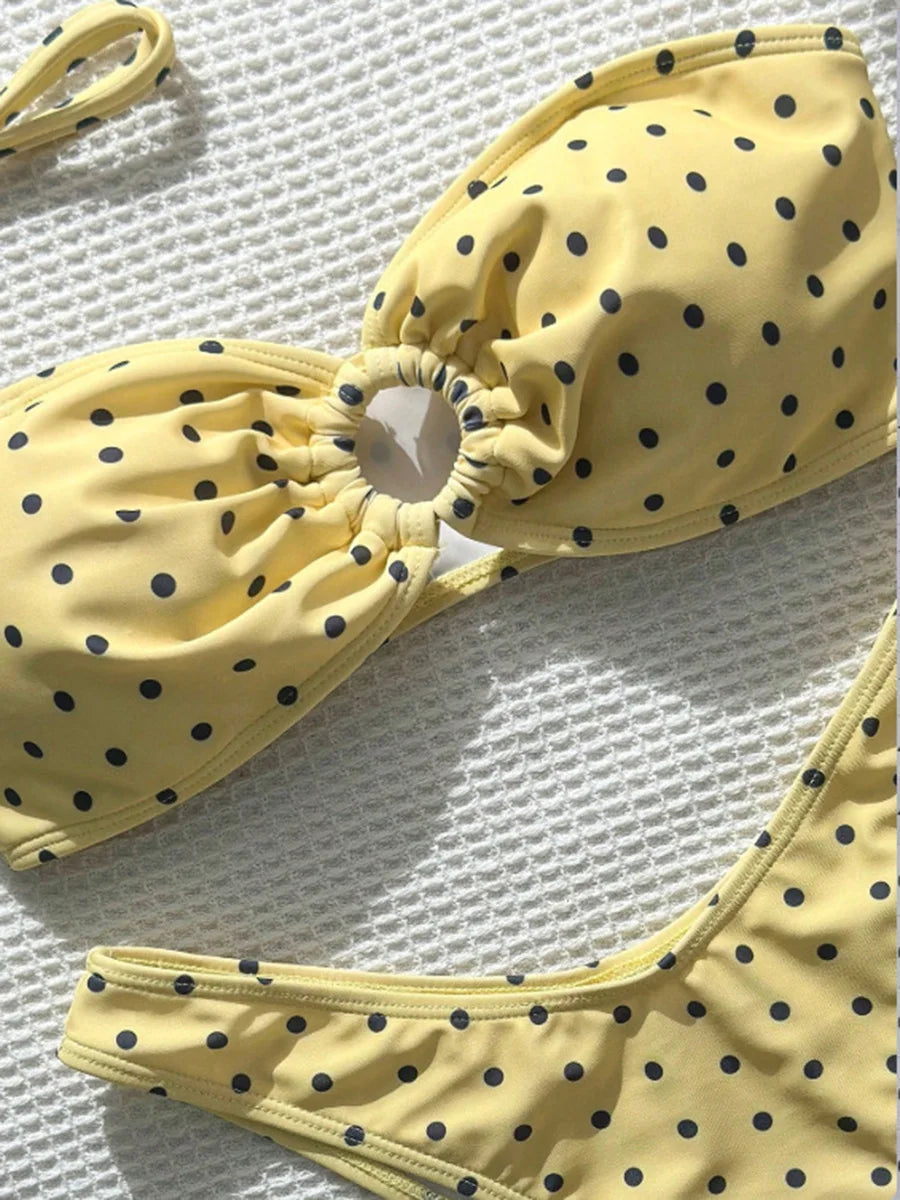 XS - L Polka Dot Bandeau Bikini Women Swimwear Female Swimsuit Two-pieces Bikini Set Brazilian Bather Bathing Suit Swim Lady