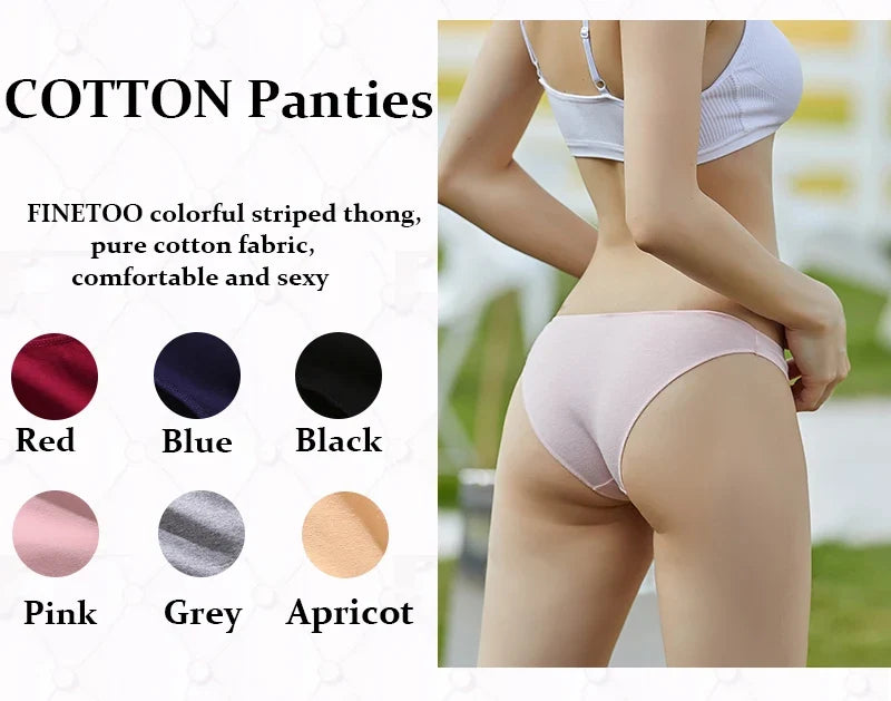 3Pcs Women's Cotton Seamless Briefs Intimates Women Sexy Panties Solid Color Breathable Underwear Female Low Waist Soft Lingerie