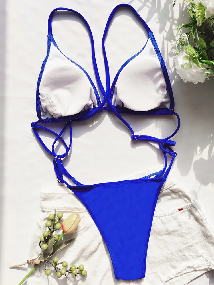 High Cut Out G String Female Swimwear One Piece Swimsuit Women Mini Micro Thong Monokini Bather Backless Bathing Suit Swim Wear