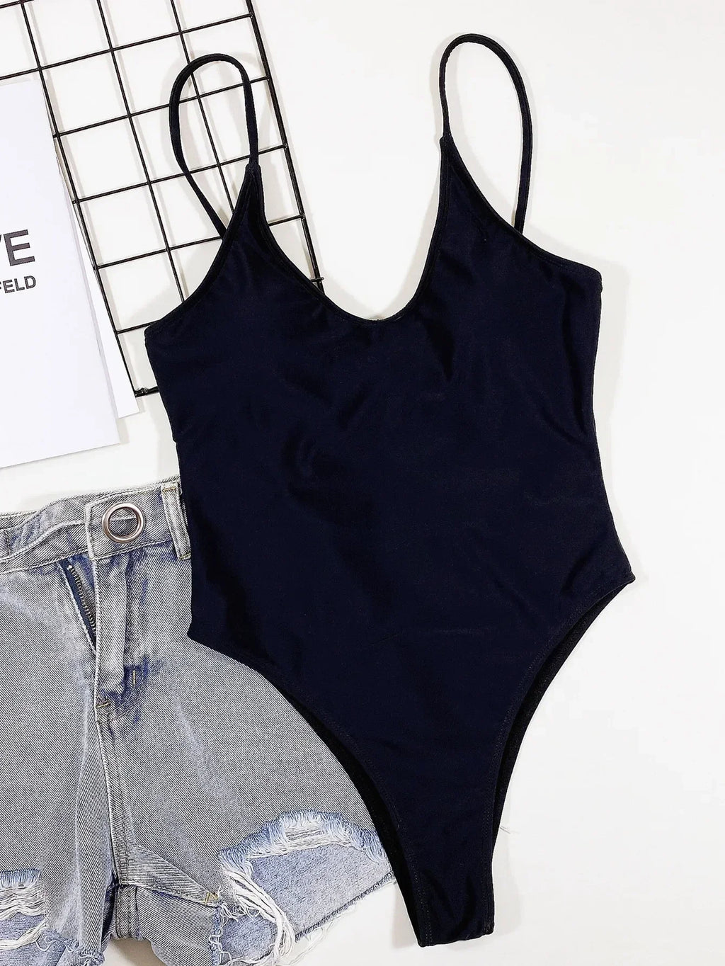 2026 Sexy Black One Piece Swimsuit Swimwear Women Solid One-piece Bathing Suit Beachwear Costumi Da Bagno Donna Banadores Mujer