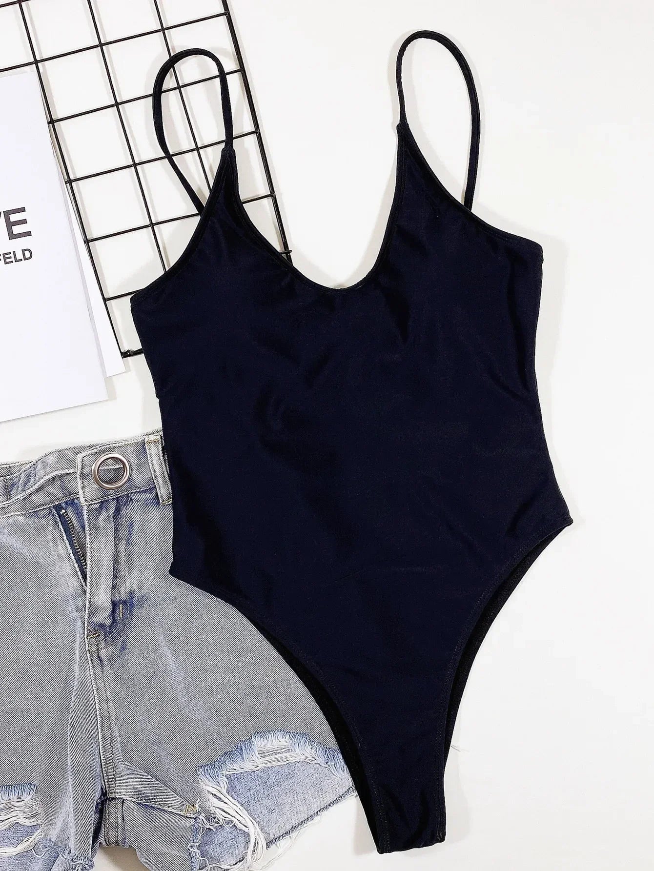 2026 Sexy Black One Piece Swimsuit Swimwear Women Solid One-piece Bathing Suit Beachwear Costumi Da Bagno Donna Banadores Mujer