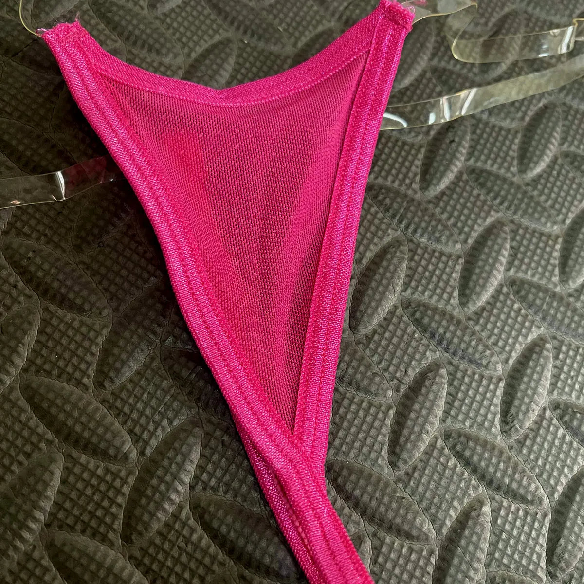 DEKA Sheer Mesh Mini Micro Bikini Set for Ladies Simple Transparent Swimsuit Strap Sensual Lingerie Beachwear Swimwear