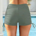 Beach Bathing Suit Women High Waist Bikini Bottoms Swim Briefs Drawstring Beach Shorts Solid Leopard Bikini Ruched Swim Bottoms