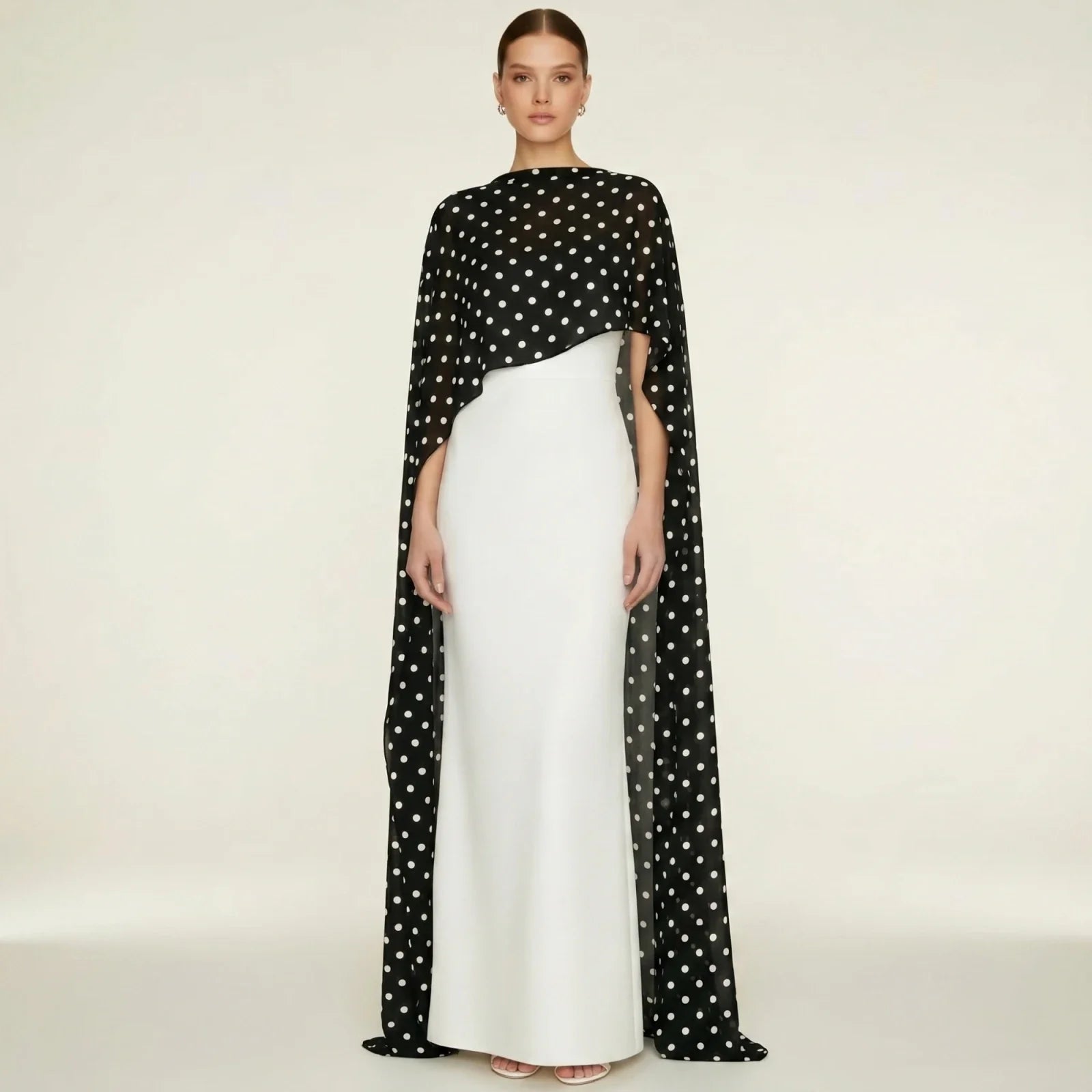 Women's Sheer Chiffon Cape Bat Sleeve Floor Length Shawl Elegant Cover Up Tops Party Evening Cape Blouse f