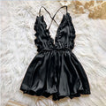 Sexy Lingerie Women's Sexy Dress With Wooden Ear Edge Deep V Neck Neck Tie Backless Sexy Lingerie Set 3x