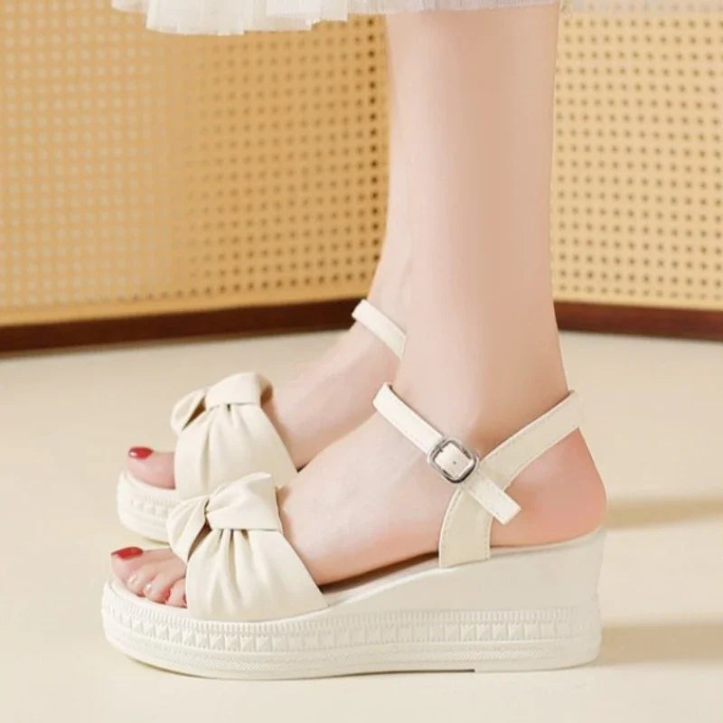 Women Summer Platform Sandals New Open Toe Chunky High Heel Ladies Shoes Casual Flat Bottom Sandalias