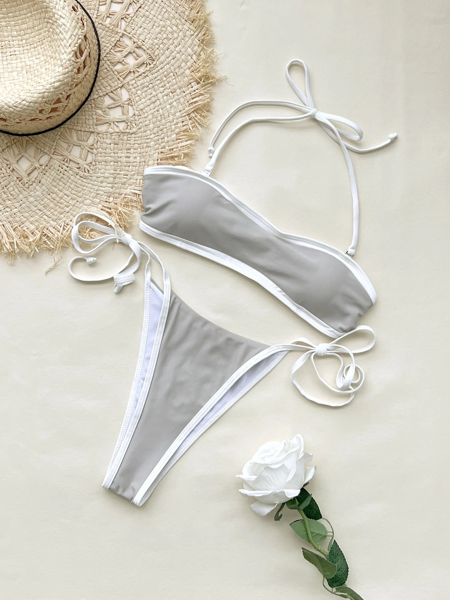 Fashion Simple Biquini Women Swimwear Luxury Lady Color-block Bikini Bathing Suit Sexy Mujer Low Waist Swimsuit Female Beachwear