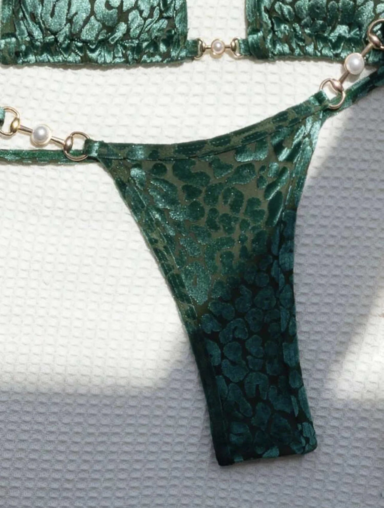 DEKA Sexy Brazilian Shiny Pearl Micro Bikini Faux Leather Swimwear Women Thong Swimsuit Halter Triangle Bikini Set Bathing Suit