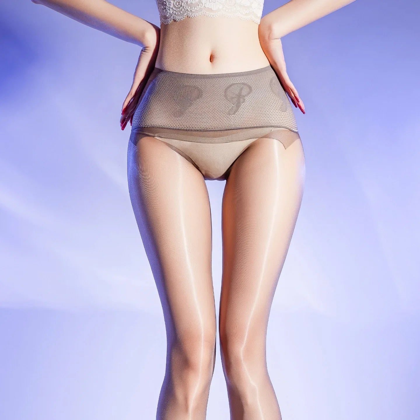 High-Density Aurora Stockings Ultra-Thin Glossy Silky Sexy Seamless Crotch Black Pantyhose Transparent Mesh Pure Desire R9M8