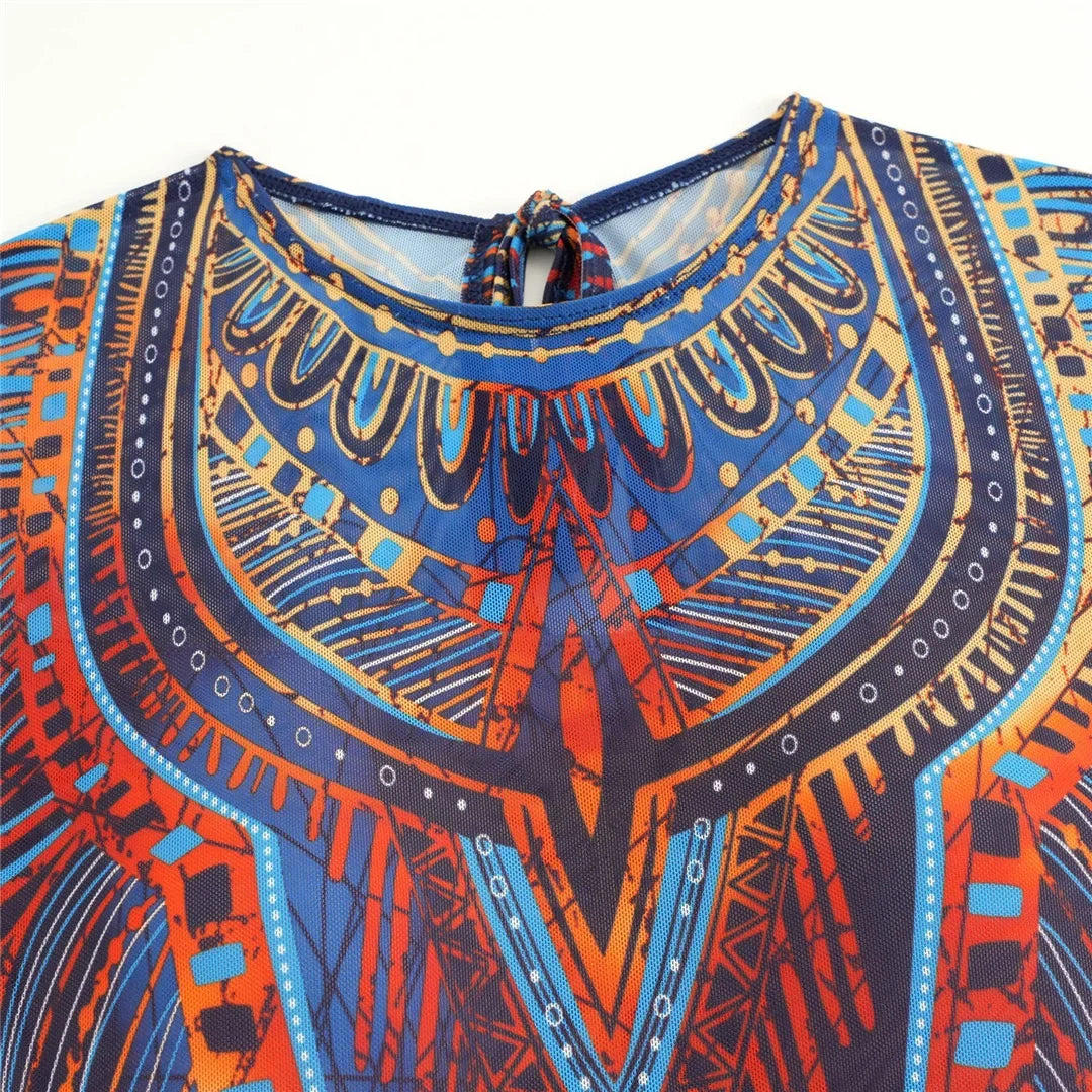 XS - XXL Printed Long Sleeve With Sarong Women Swimwear One Piece Swimsuit Female High Leg Cut Bather Bathing Suit Swim V7136