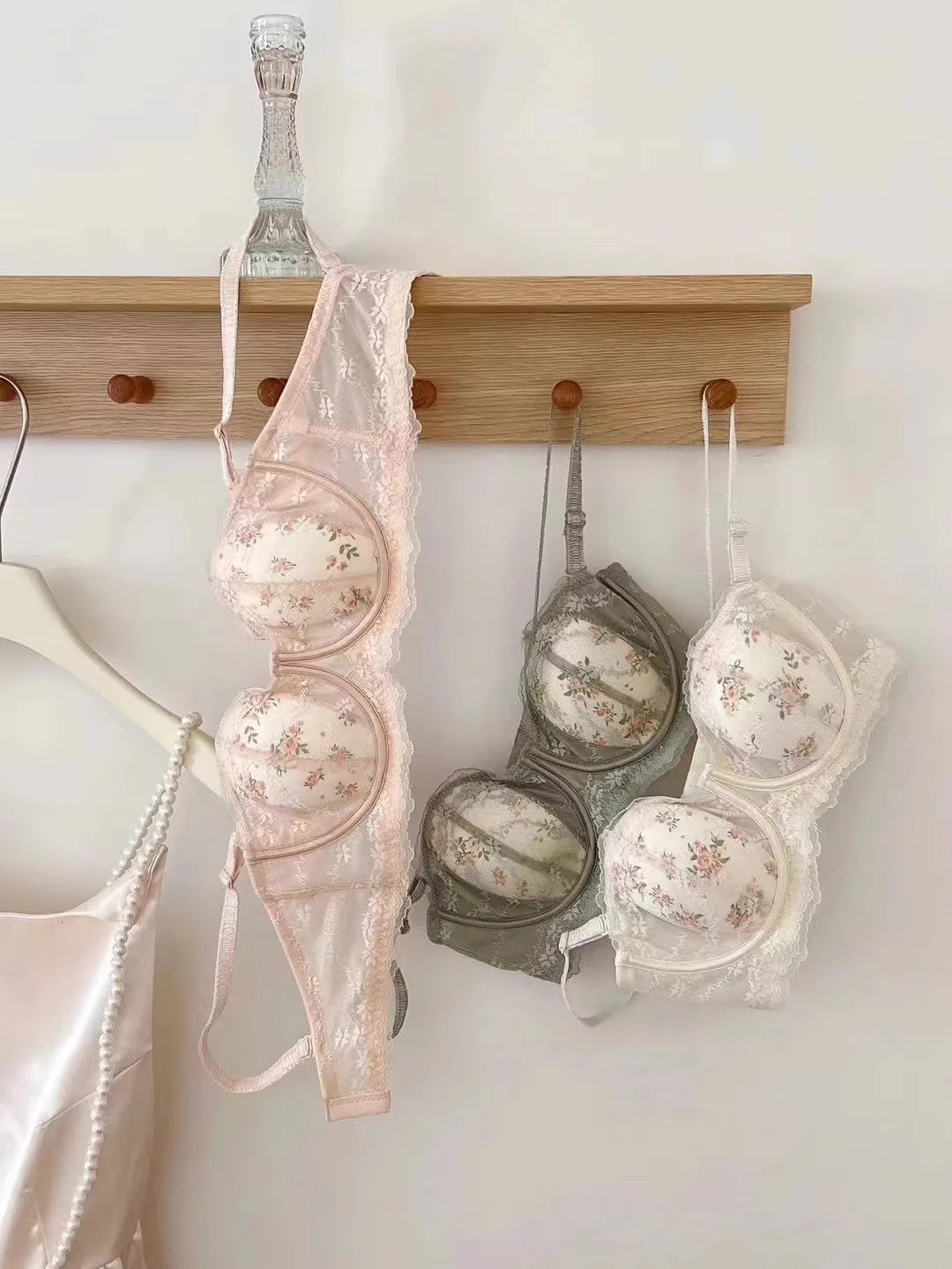 Summer Rabbit Cup Bralette Large Bust Light Support Thin Lace Beachwear Pure Comfort Wirefree Anti-Sagging Bra AU S-XL MOYISU