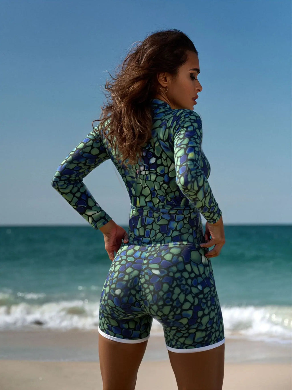 2026 New UPF 35+ Retro Long Sleeve Women's Swimwear Bodysuit High-end Mesh One Piece Swimsuit Sexy High Cut Beach Bathing Suit