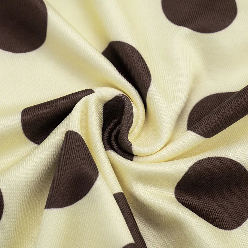 2026 Summer Women's Tops Round Neck Short Sexy Polka Dot T-Shirt Tops