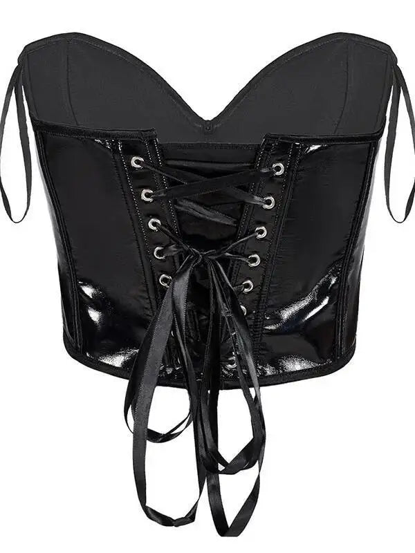 Push-Up Chest Support Glossy Fishbone Sexy Style Waist Cincher Tummy Control Top For Women Solid Color Pure Desire Charming JKOB