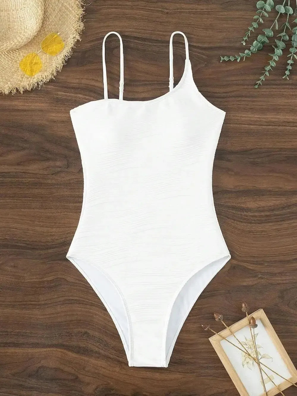 2026 Plain One Shoulder Swimsuit One Piece Solid Swimwear Women Sexy Bathers Bathing Swimming Swim Suit Female Beachwear