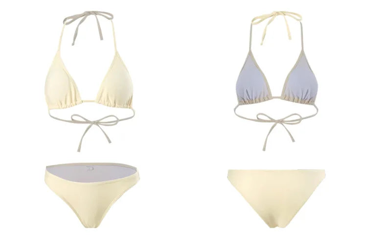 New Korean Push Up Bikinis Sets Solid Beige Long Sleeve Cover Up Mesh Skirt 4 Piece Swimsuit Beach Holiday Bathing Suit Swimwear
