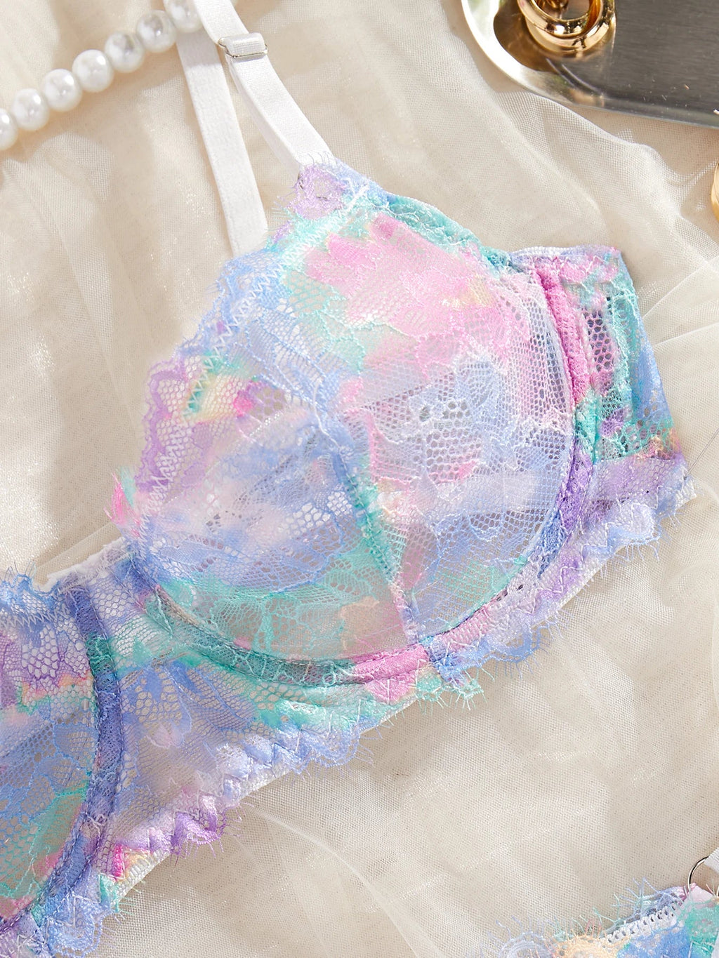 Women's sexy lingerie set with lace thin design and steel ring gathered push up bra comfortable transparent bra set YS024
