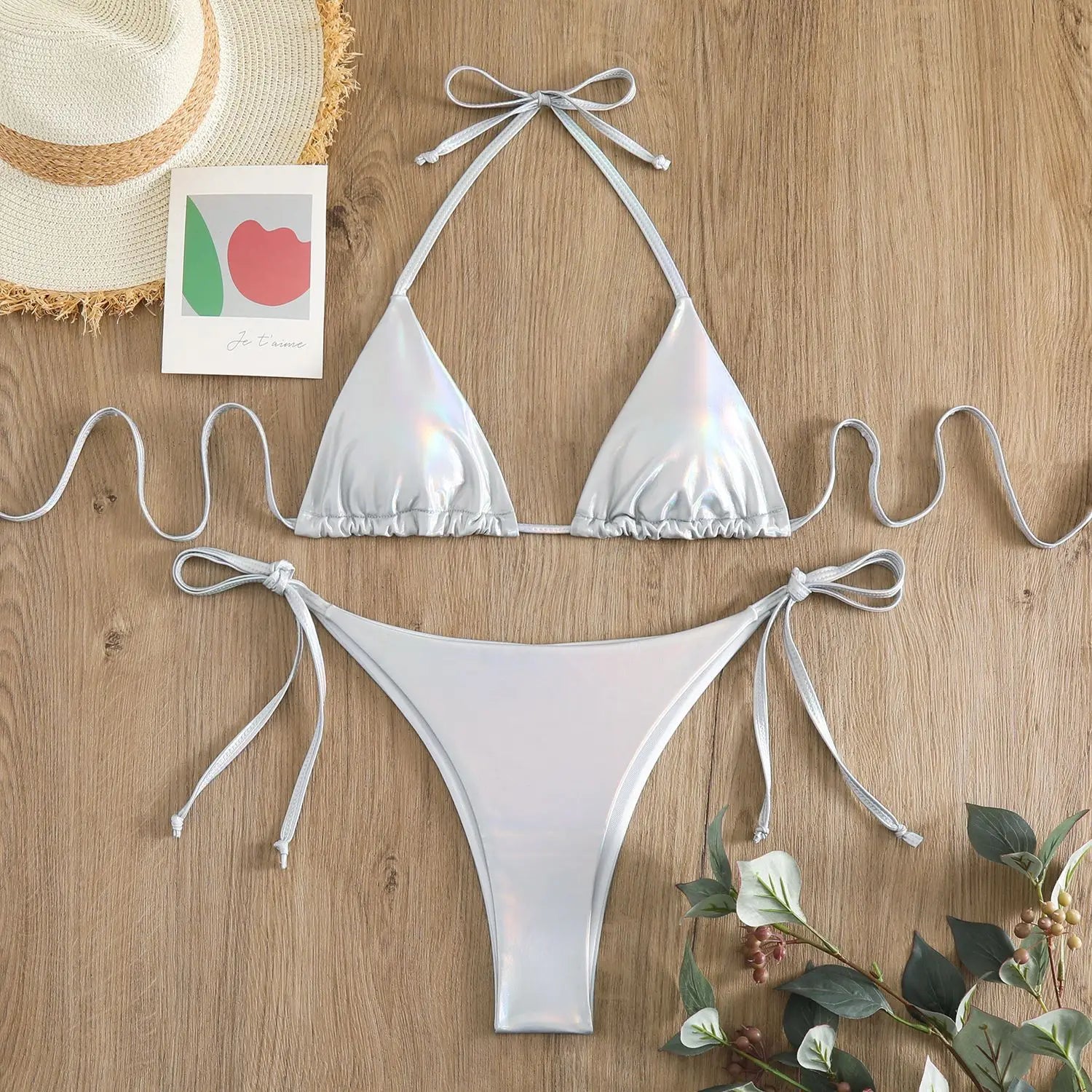 Sexy Brozing Gold Bikinis Sets Women Push Up Micro Bikini Swimsuit 2026 Brazilian Beach Bathing Suit Tie Side Triangle Swimwear