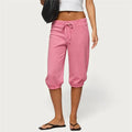 Low Rise Drawstring Yoga Wide Leg Pajama Pants Women Summer Capri Pants Casual Workout Sweatpants Knee Length Lounge Pants