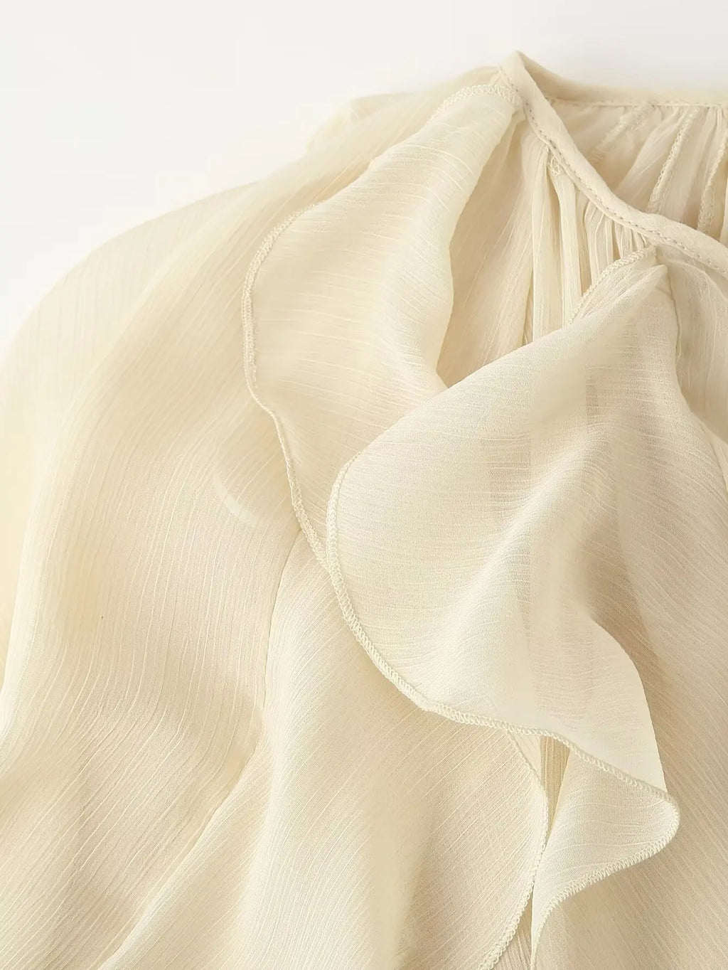 Foridol Ruffles Tiered V Neck Blouse Women Summer Spring Long Sleeve Casual Blusa Chiffon Blouses Buttons New in Female Top 2025