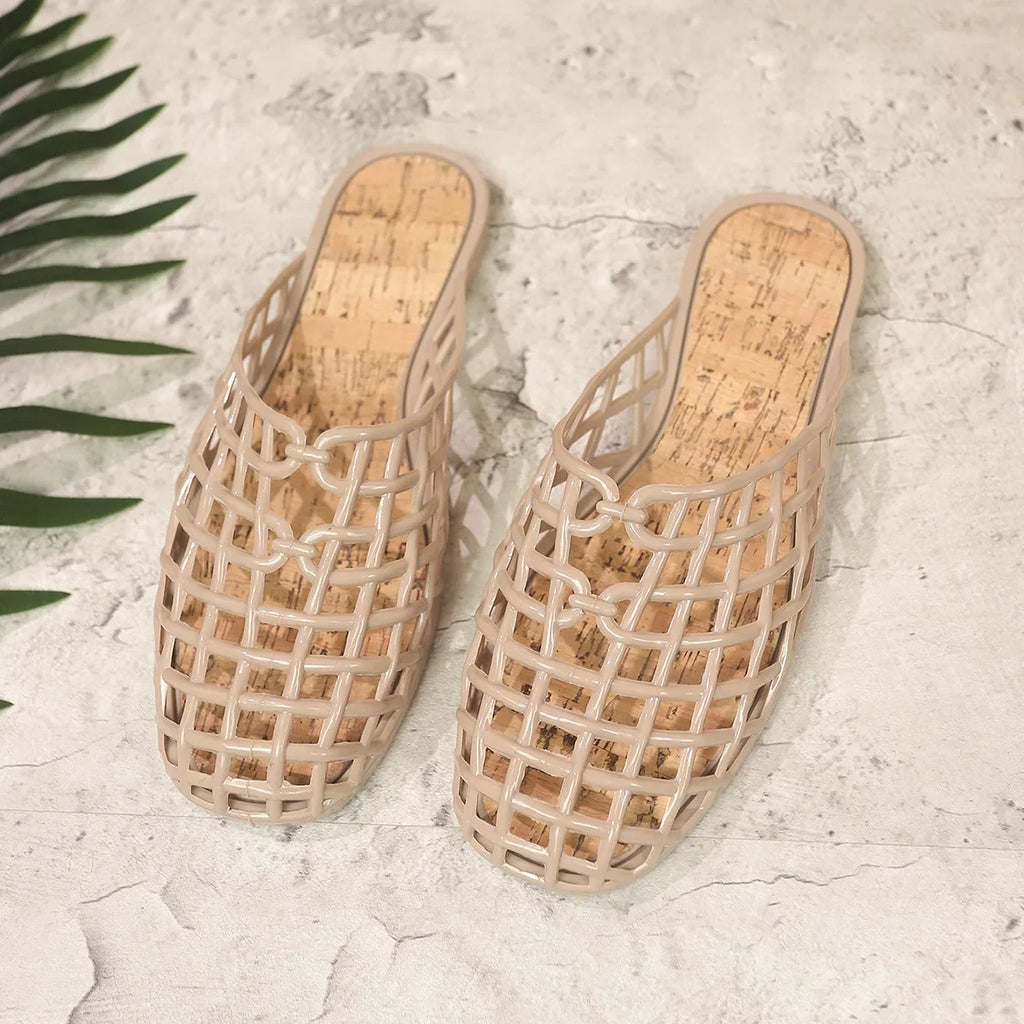 2025 New Women Fashion Slippers Summer Platform Shoes Soft PVC Slip-on Sandals Breathable Cut-out Ladies Beach Street Slides