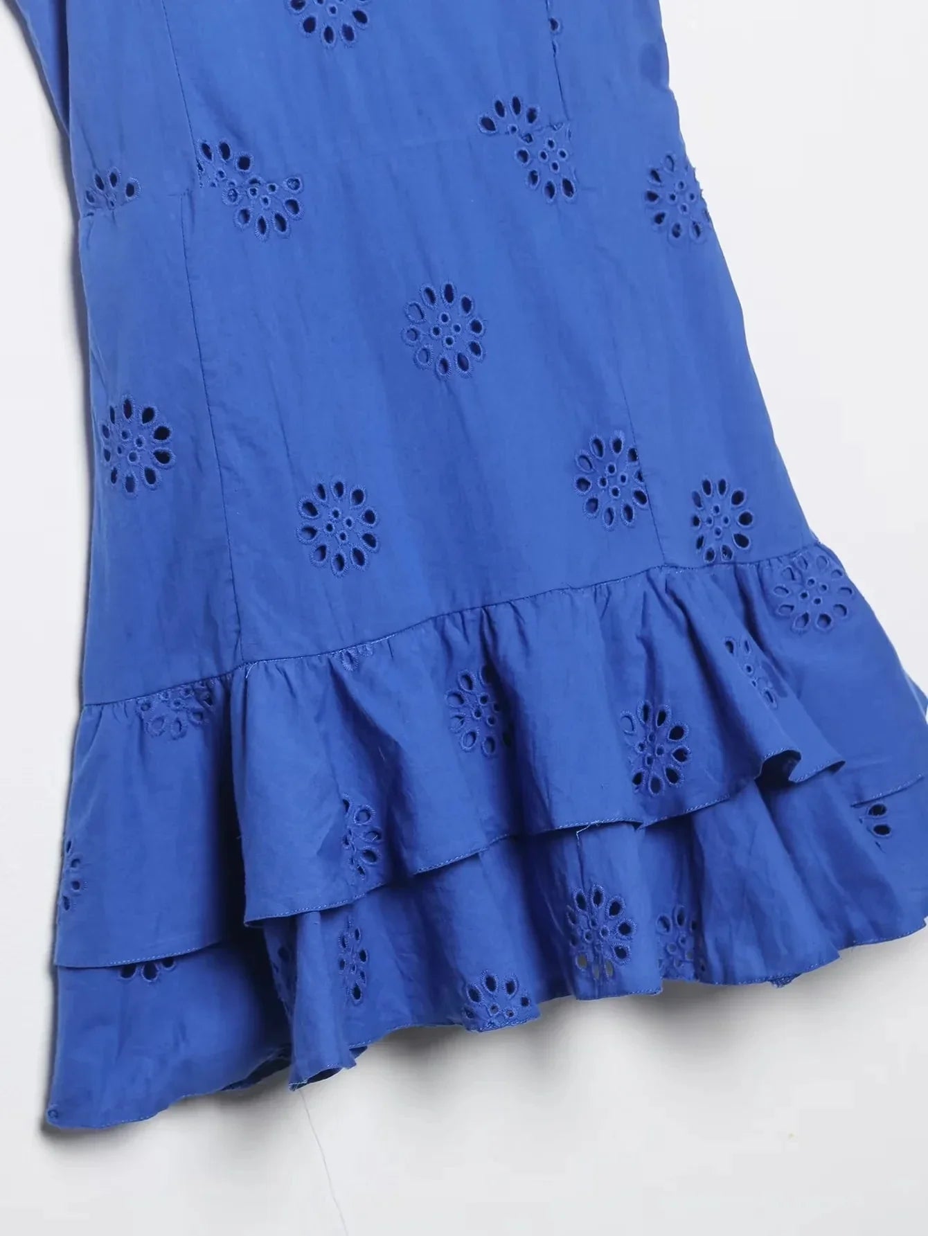 Foridol Lace Cotton Mini Summer Women Dress Sundress Party Solid Beach Zipper Smocked Short Party Sexy Vestidos Beach Robe
