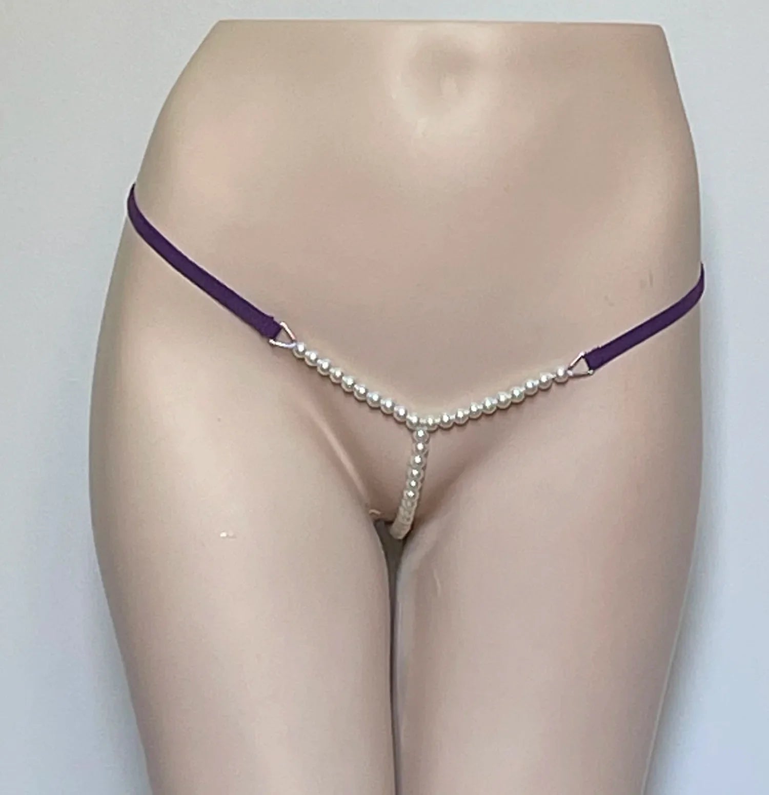 DEKA Elastic Crotchless High quality Real Pearl Thongs Women Low-Rise Hollow Sexy G-string Female Erotic Panties Underwear