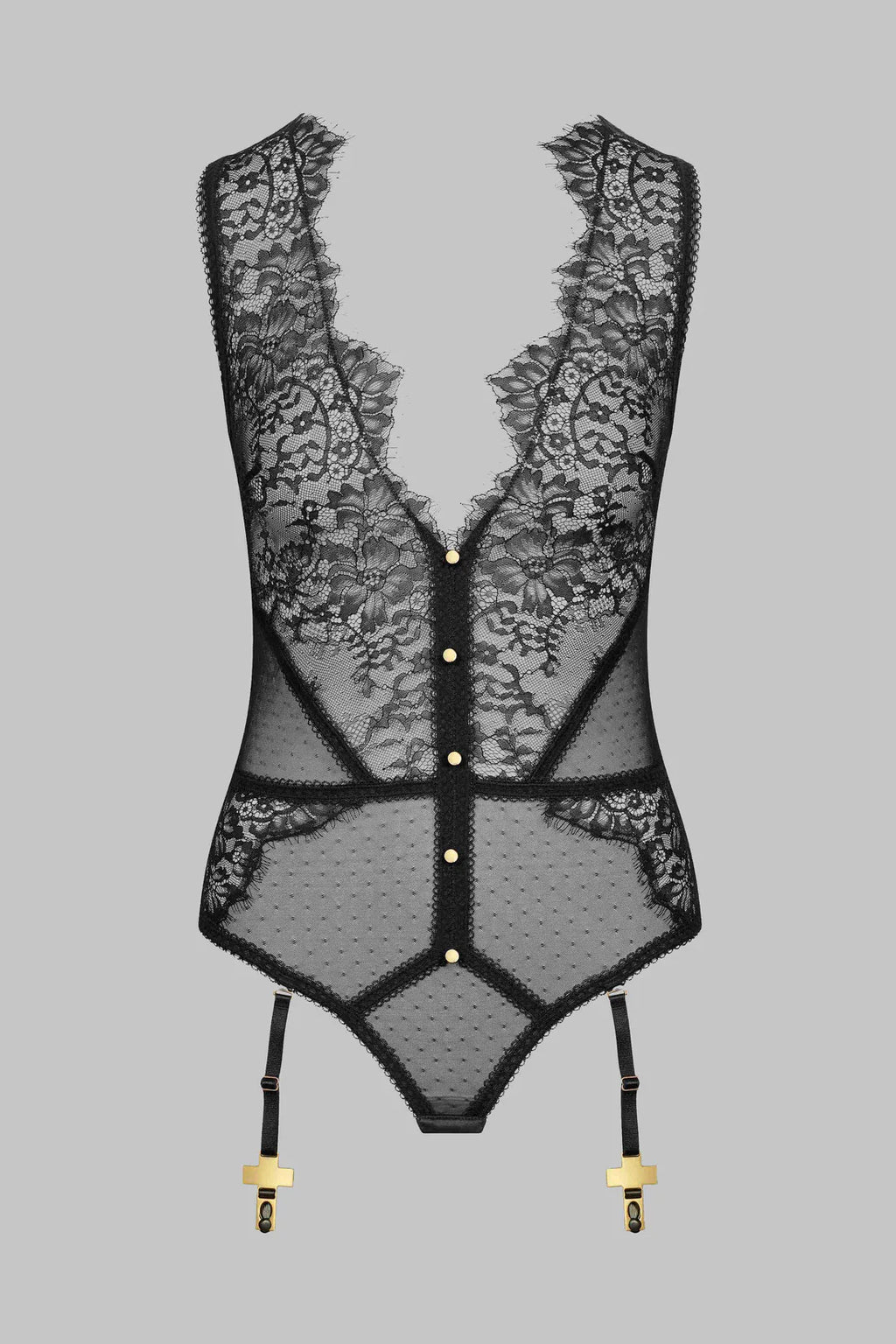 Toucheart Erotic Bodysuit Lace See-through Jumpsuit Sexy Garter Stockings Set Hollow Mesh Sexy Elegant Hot Underwear for Women