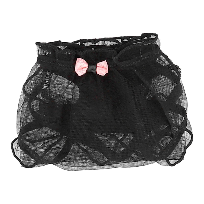 Lolita Mesh Panties Sexy Lace Briefs for Women Transparent Underwear Summer Bow Briefs Girl Low Waist Underpants Ruffle Lingerie
