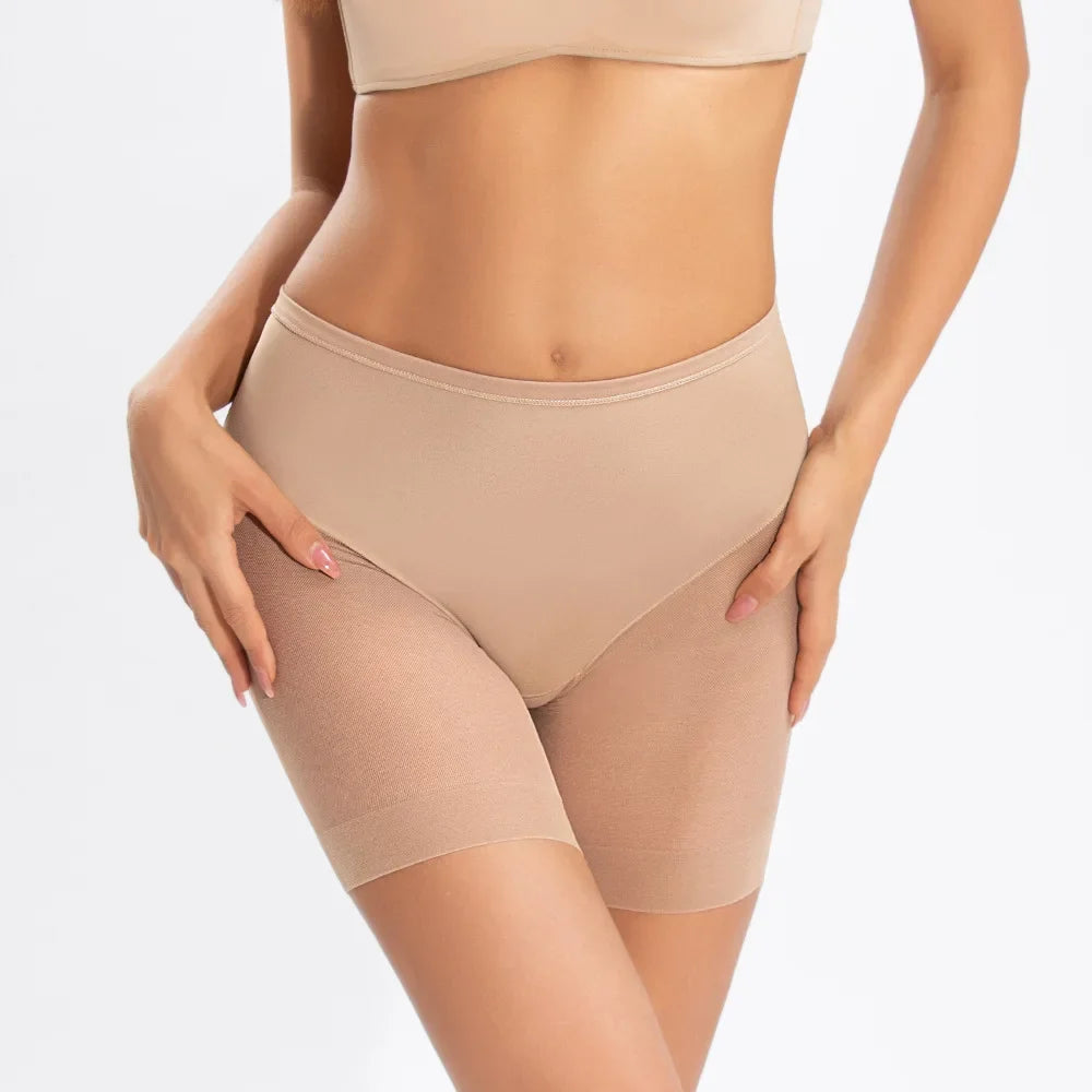 Women's Seamless Shorts Safety Pants High Waist Large Size Mesh Thin Boxer Panties Anti Friction Under Skirt Shorts Underwear