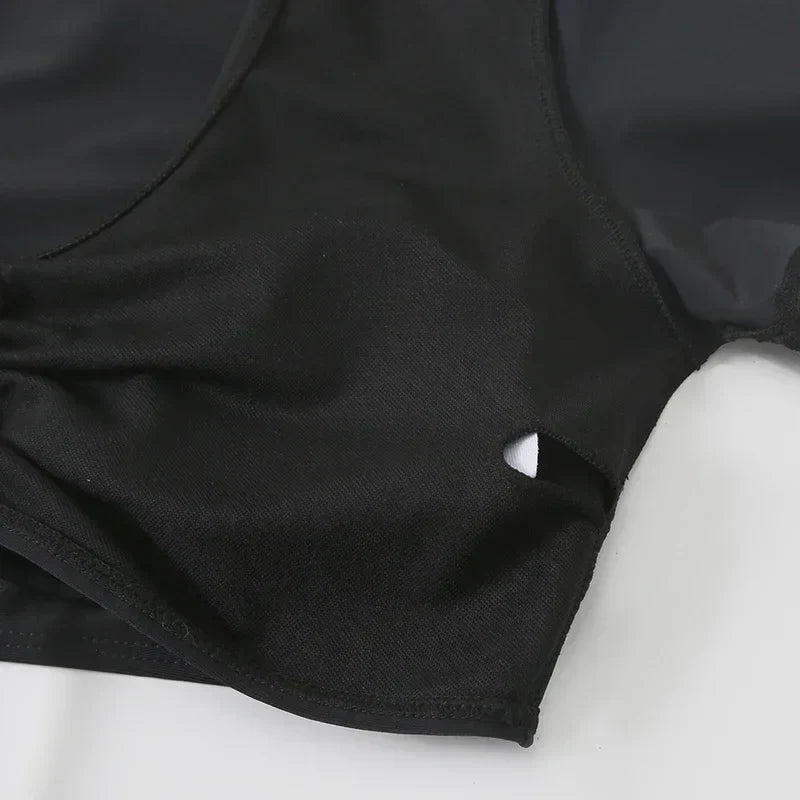 Black Drawstring Swimwear Bikinis Sets Mujer 2026 Crop Top Shorts Bottom Swimsuit Women Sexy Bathing Suit Beachwear Bikini Swim