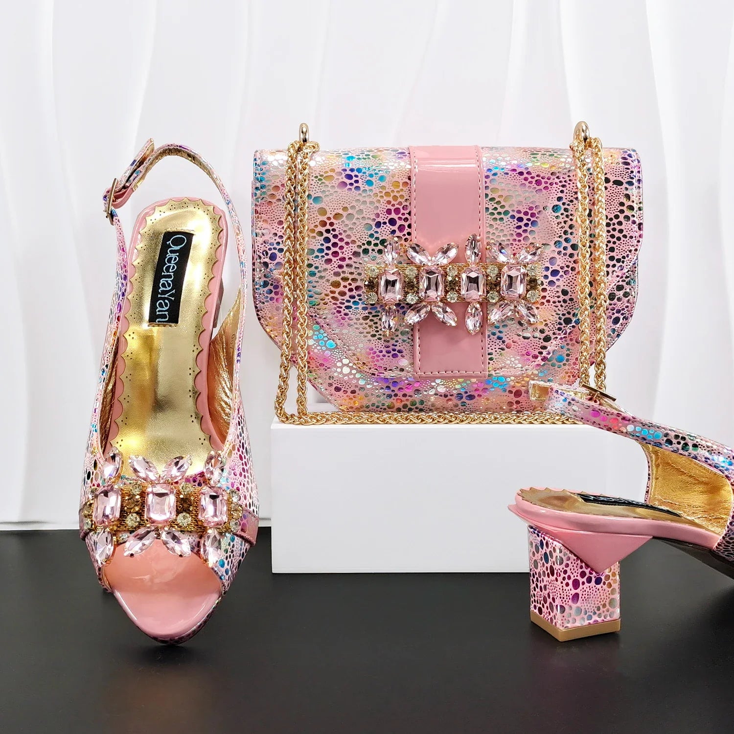 Doershow High Quality African Style Ladies Shoes And Bags Set Latest sky blue Italian Shoes And Bag Set For Party 1-1