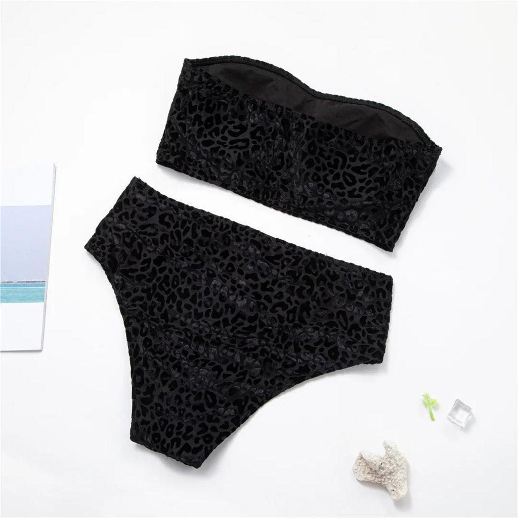 0XL - 4XL New Leopard Bikini Plus Size Large Size Swimwear Women Swimsuit Female Two-pieces Bikini set Bather Bathing Suit K3977
