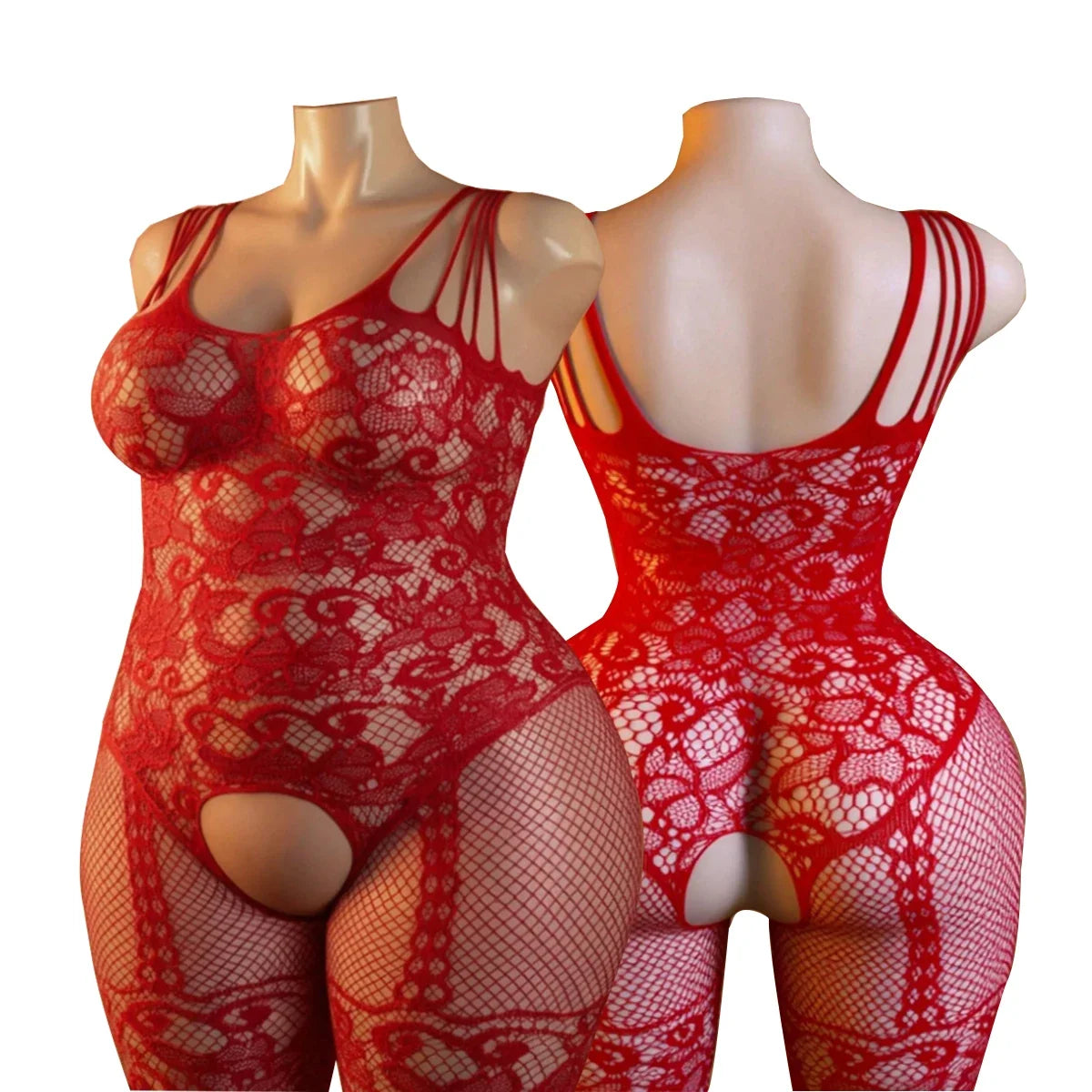 Adult Women Mesh Bodysuit Sexy Temptation Semi Transparent Fish Underwear Jumpsuit Unobstructed Underwear Full Bodystockings