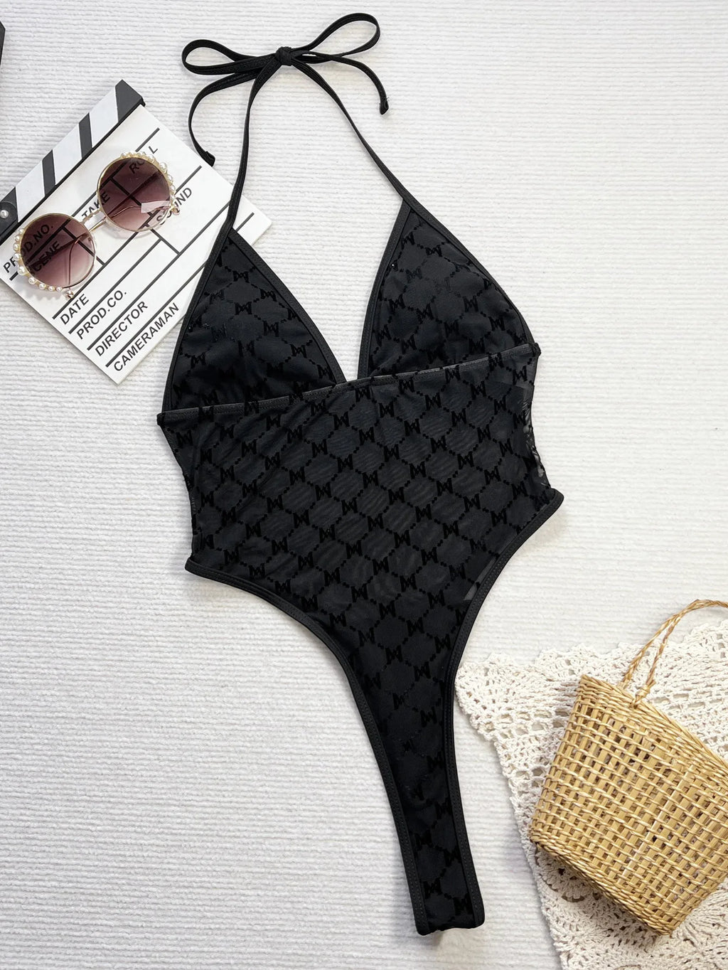 DEKA New High Cut Leg Swimwear Halter Mini Micro Thong Women One Piece Swimsuit Female Monokini Padded Bather Bathing Suit Swim