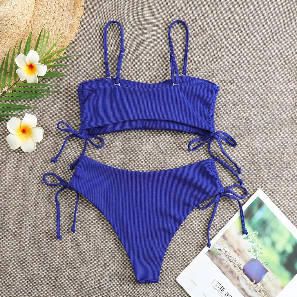 Sexy Bandeau Bikinis 2025 Women Brazilian Swimwear Female Swimsuit Two Pieces Bikini Set Bather Bathing Suits Girls Beach Wear