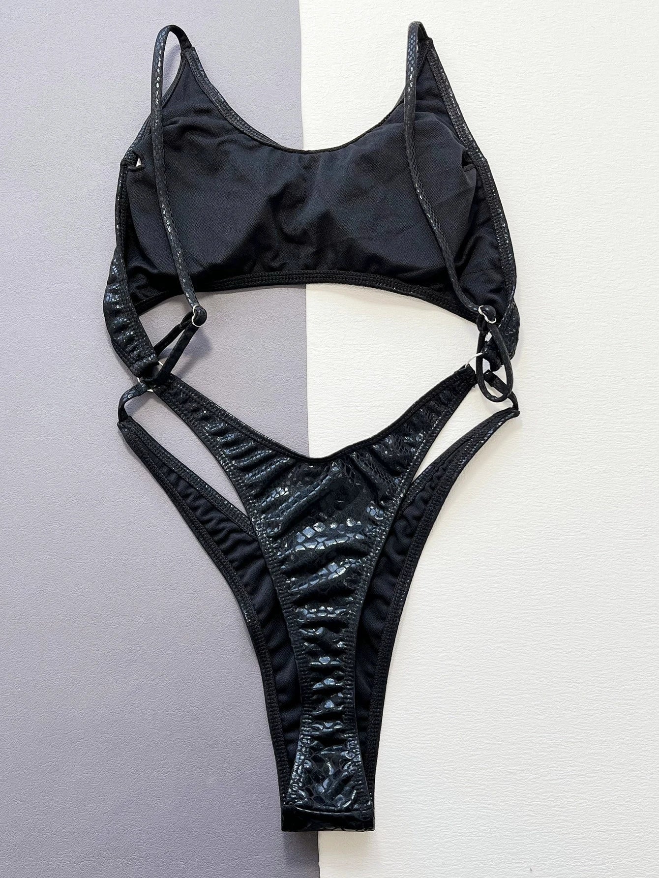 DEKA Pink V NeckOne Piece Swimsuit Women Swimwear Cut Out Bodysuit Monokini High Leg Swim Suit Cutout Bathing Suit Beachwear