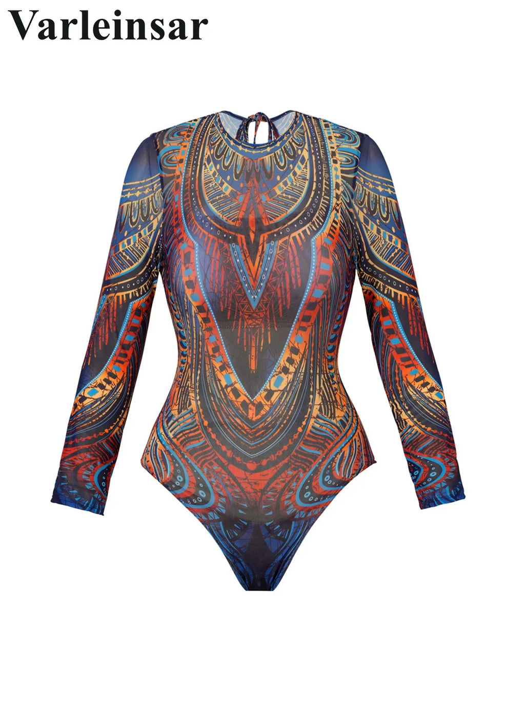 XS - XXL Printed Long Sleeve With Sarong Women Swimwear One Piece Swimsuit Female High Leg Cut Bather Bathing Suit Swim V7136