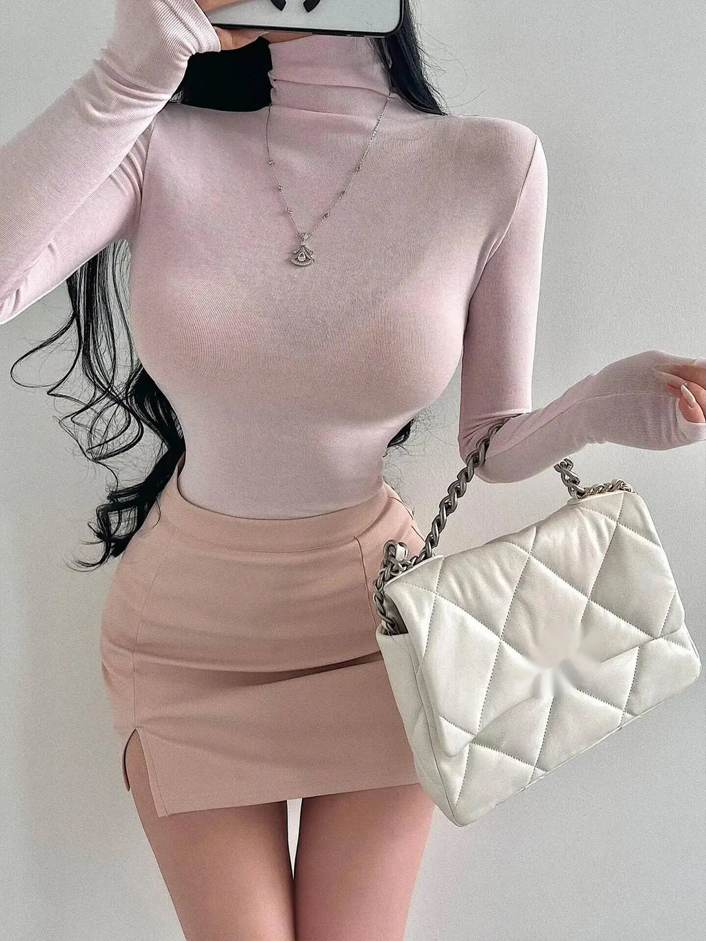 Mature Pure Desire Sexy High Waist Hip Slit Anti-Exposure Bodycon PU Leather Mini Skirt Fashion Sexy Women Mini Skirts 99JO
