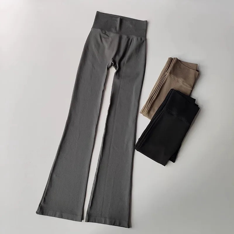 Autumn High-Waisted Women's Micro Yoga Fitness Pants Tight Fit Comfortable Outdoor Suitable Leggings with No Awkward Lines