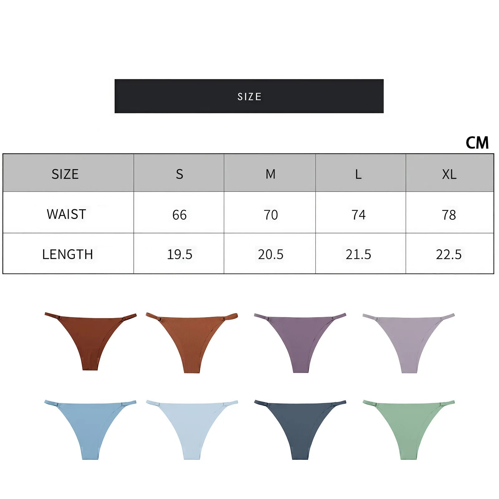 8 Pcs Women's Low Waist Thong Underwear - 4 Seasons Daily/Leisure/Commuting Wear, Elegant Sexy Solid Color, Simple Design